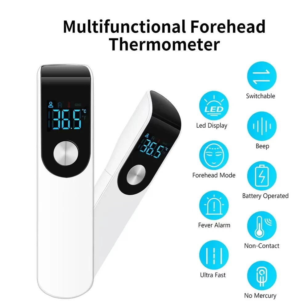 NEW Upgraded Black/White Color Celsius Display Digital Infrared Thermometer Highly Sensitive Non-Contact Medical Temperature Measuring Gun Hygrometer Health Care Accessories