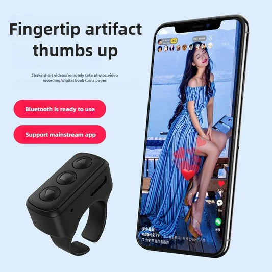 NEW Arrivals 3 Colors Remote Control Scrolling Finger Wireless Blue Tooth Remote Control Scrolling Ring Video Record Controller for Tik-Tok  Selfie