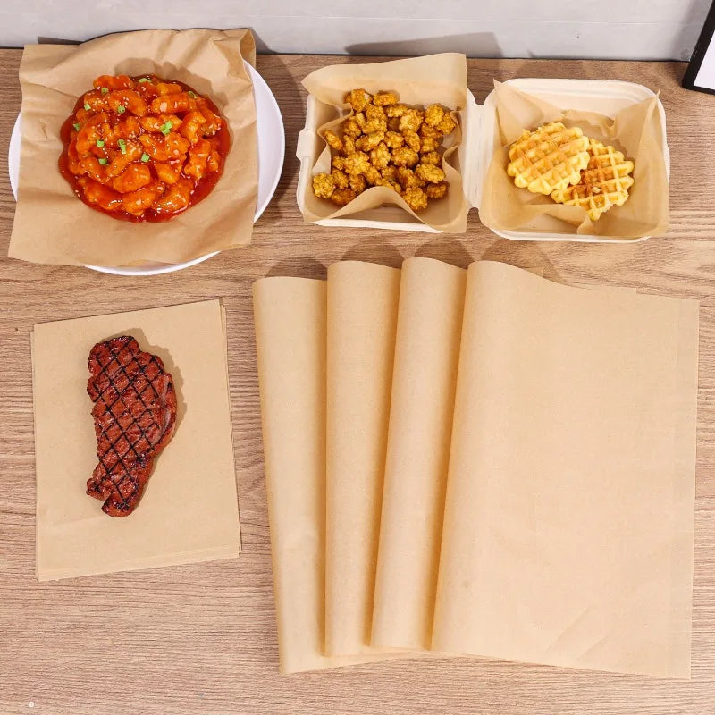 50 PCS Set 30x45cm Baking Paper Sandwich Wrappers Oil-Proof Fried Chicken Cooking Grilling Mat Paper Kitchen Food Wrapping Paper Baking Tools Set