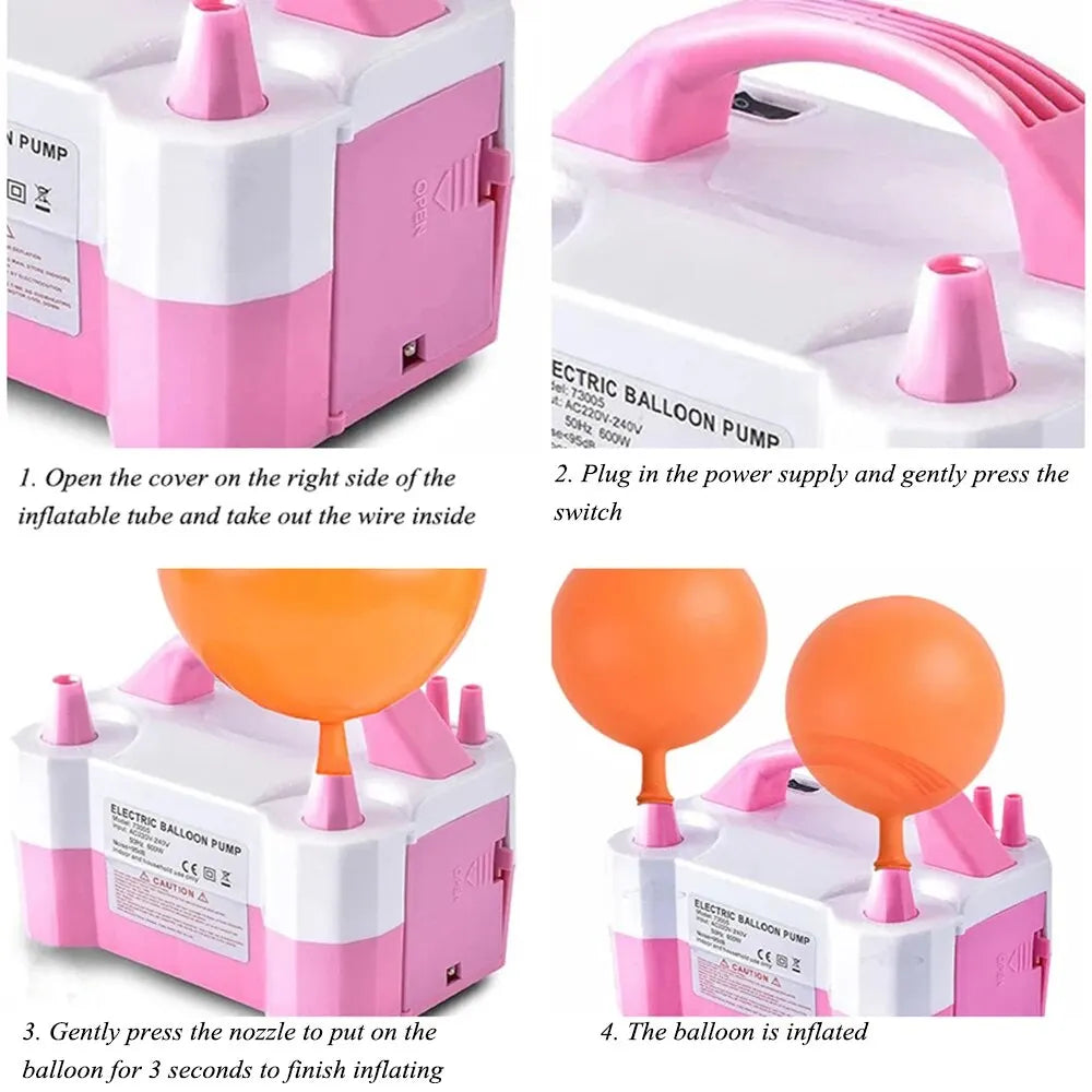 Electric Balloon Inflator Balloon Inflator Pump Can Inflate Two At The Same Time Has Two Modes Good For Decorating The Room