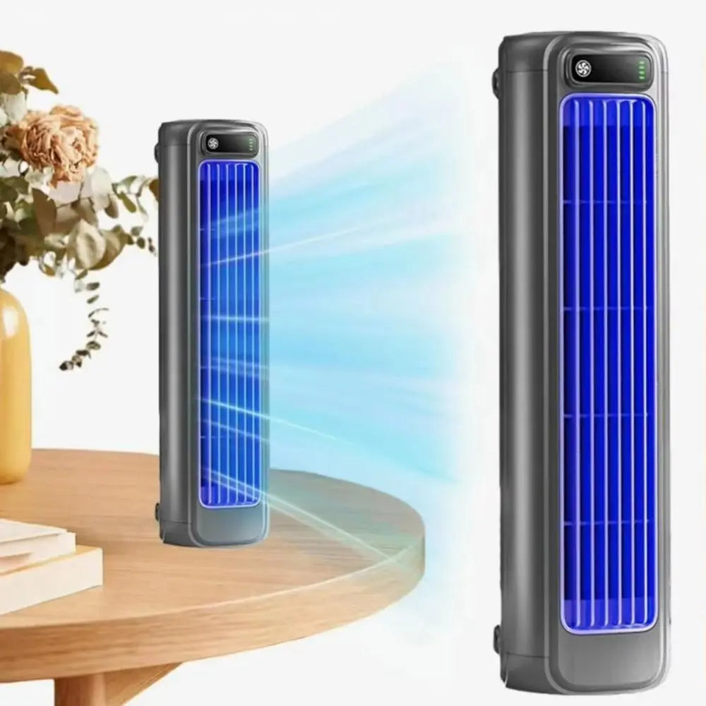 Home Office USB Rechargeable Hole-Free Mount Fan Bladeless Design Leafless Design Leafless Powerful Cooling Fan Lightweight Compact for 5V/2A 3000mAh