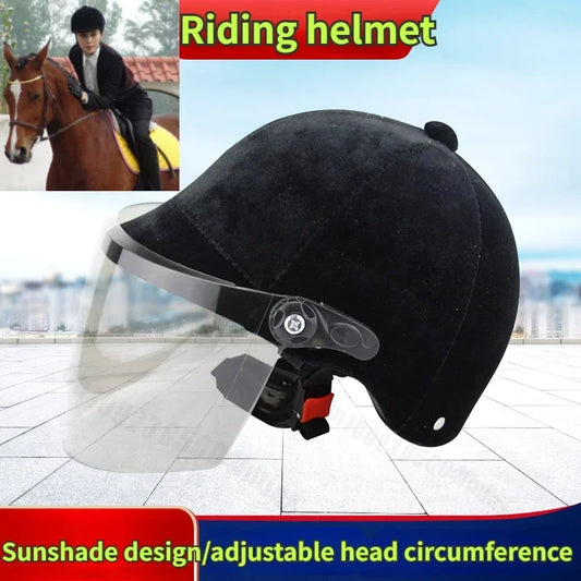Winter/Summer Equestrian Riding Helmet Unisex Black Velvet Cloth Equestrian Helmet  Horse Equipment Safety Accessories