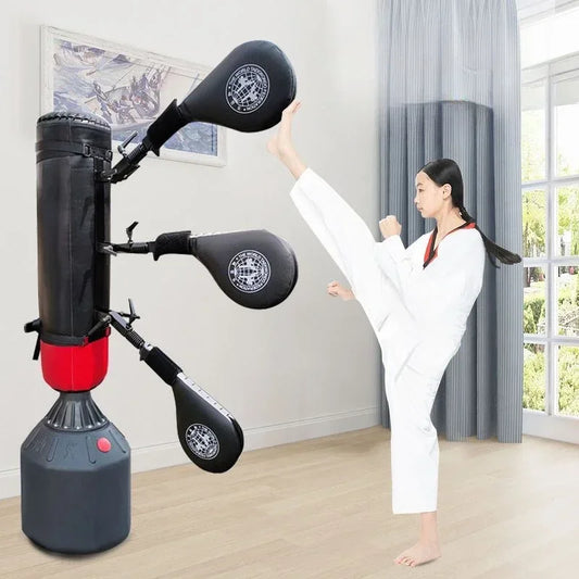 Women/Men Taekwondo Kicking Target, Multi-Position Foot, Multi-Functional Training Equipment, Three-Connected Fixing Frame Boxing Karate Accessories Sports Supplies
