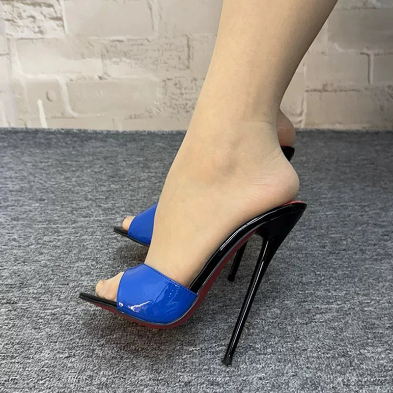 5 Colors UK (4-10) Size Chic Summer 16cm Slipper Slingback White Red inside Super High Heels Sandal Plus Size Fashion Women Fetish Cosplay Club Shoes