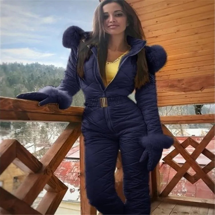 Ski Snow Suit Long Sleeve Full Body Suits Women  Outdoor Sports Zipper Ski Suit Cute Outfit Sports Apparel Fashion Clothing