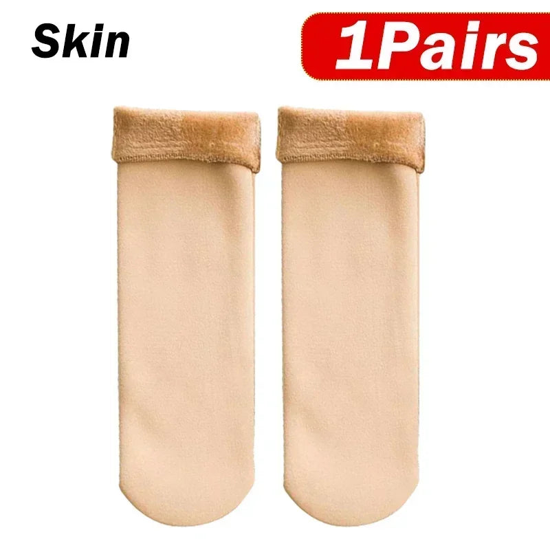 5 Pairs Black Set New Women Winter Thicken Warm Short Socks Thermal Cashmere Wool Socks Nylon Snow Velvet Boots Home Floor Calces