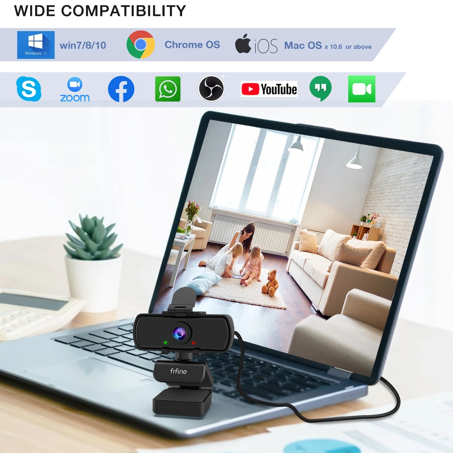 1440p Full HD PC Webcam with Microphone, Tripod, for USB Desktop & Laptop,Live Streaming Webcam for Video Calling-K420