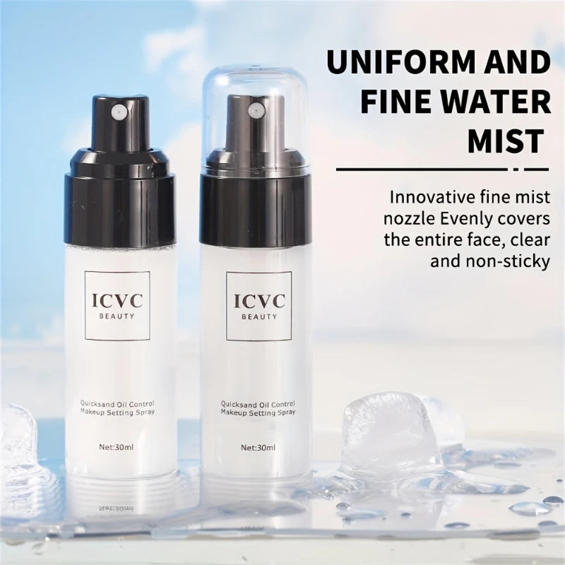 2PCS Set Professional Makeup Setting Spray, Oil-Control Fixation Spray Makeup, Long-Lasting, Natural Matte, Refreshing Cosmetics For Women