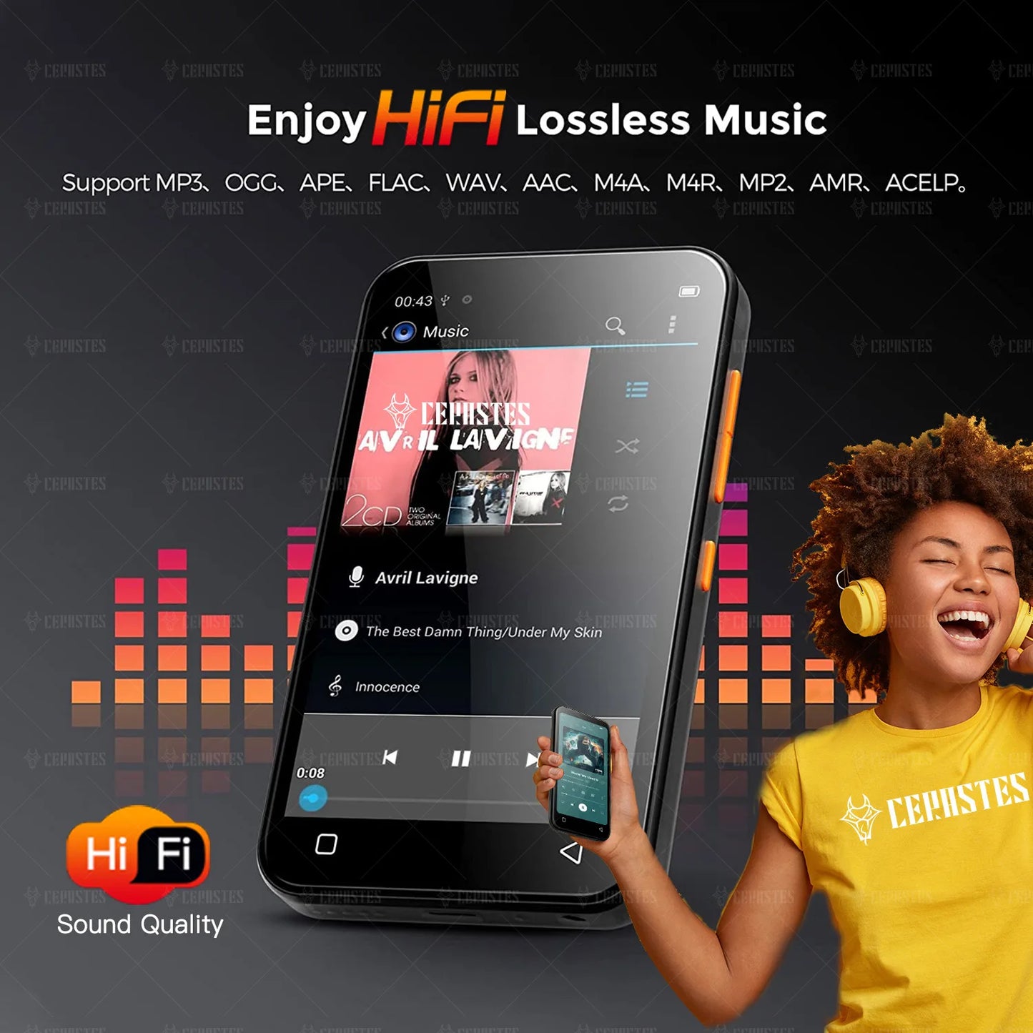 Portable WiFi MP4 Player Bluetooth MP5 HiFi Sound Music  MP3 Player 4.0 "Full Touch Screen FM/Recorder/Browser/Support Max 512GB