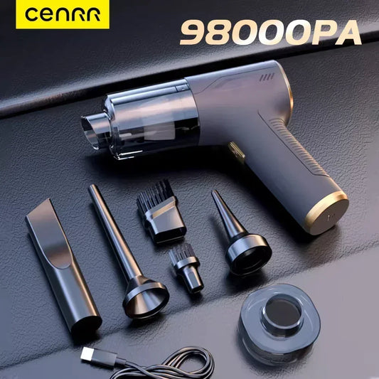 98000PA Mini Car Vacuum Cleaner Set Cordless Powerful Wireless Car Cleaner Handheld Portable Vacuum Cleaner Air Gun Car Cleaning Accessories