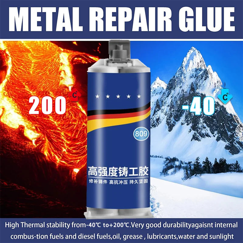 50-500gr New Metal Repair Adhesive 2 In1 Cold Welding Glue Magic Plastic Repair Casting Adhesive Heat Resistance Industrial AB Glue