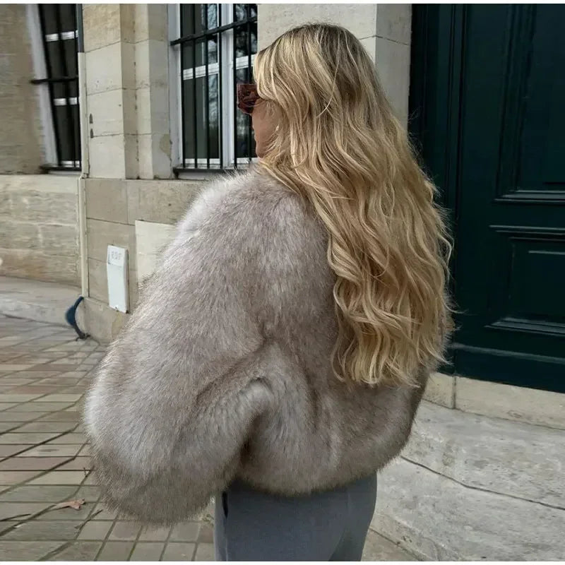 Low-Price Sales are Limited NEW Fashion Fluffy Faux Fur Evening Nightclub Coat For Women Winter Snow Outerwear Elegant Loose Long Sleeve Jacket Female Thick High Street Ladies Girls Luxury Fashion Clothing Supplies