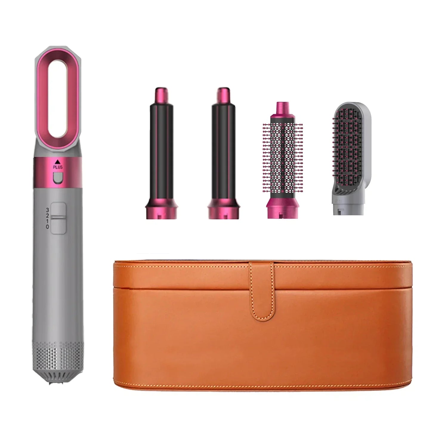 5 In 1 Set Hair Dryer And Hot Air Comb Brush With Curling Iron Hair Straightener For Fast Drying Curling Straightening And Styling Women Beauty Salon Spa Accessories Hair Care Tools Set Kit