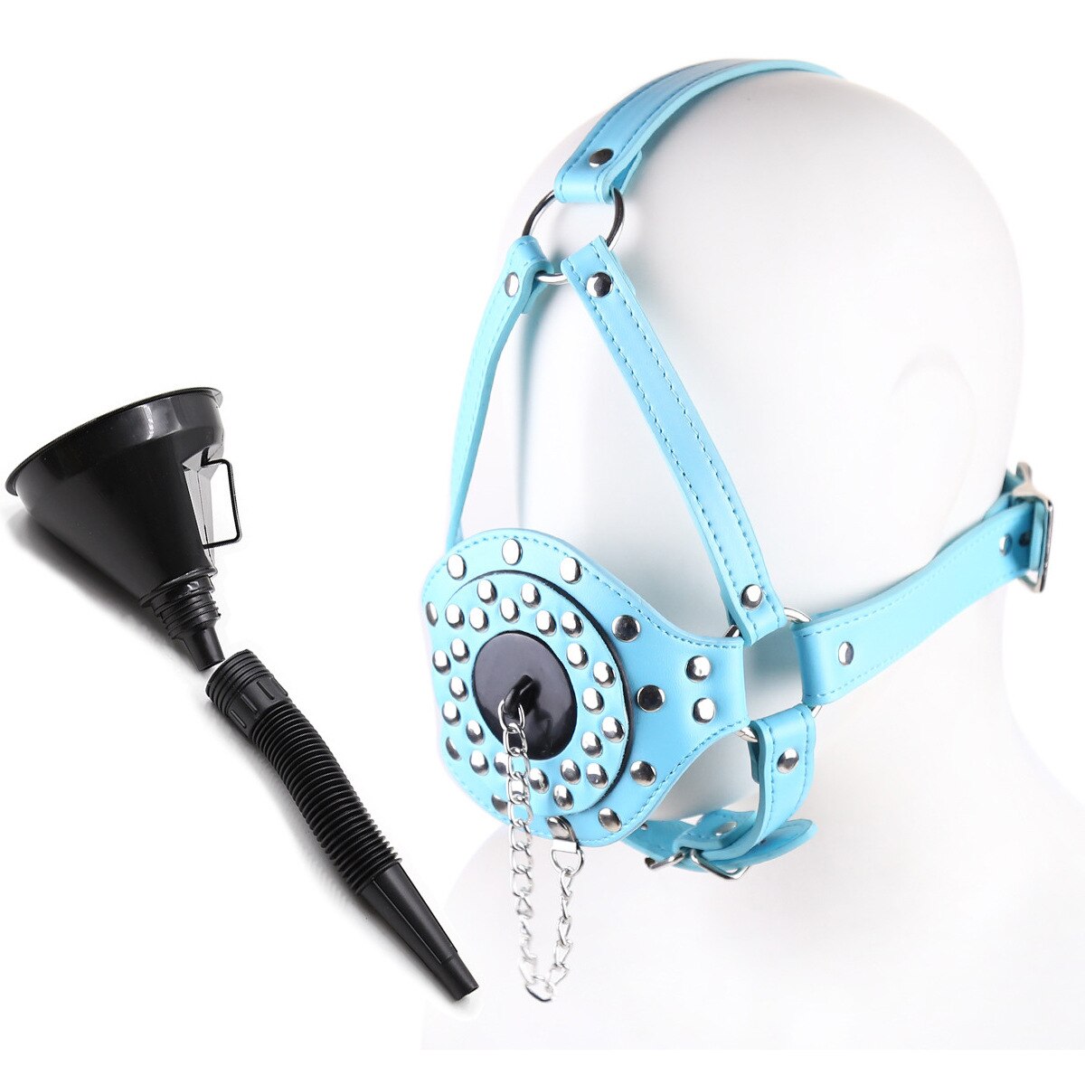 Urinal Funnel Oral Enema Drool Plug Gag Bondage BDSM Mask Fetish Hood Adult Slave Play Sex Toy Female Male Exotic Accessories