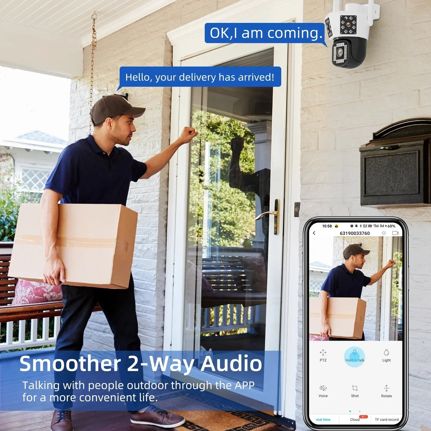 15MP Outdoor WiFi Camera IP CCTV Video Survalance Cameras Motion Tracking HD PTZ 3 Lens 3 Screens Security Protection Waterproof