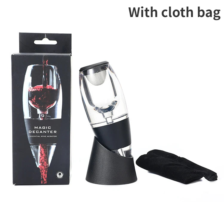 1 Set Professional Magic Red Wine Decanter Pourer with Filter Stand Quick Air Aerator Alcohol Dispenser for Home Office Hotels Bars Pubs Restaurants Dining Bar Essential Set New