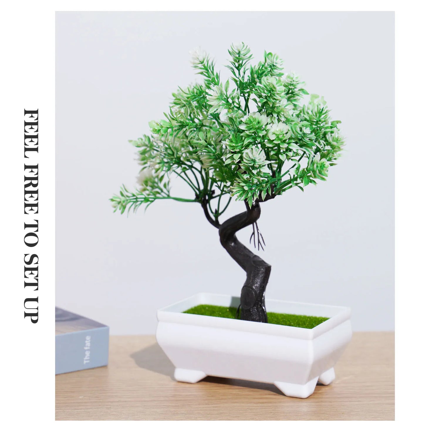 Arrangement Ornaments Green Plastic Plants Bonsai Small Tree Pot Fake Plant Potted Flower Room Decor Home Hotel Table