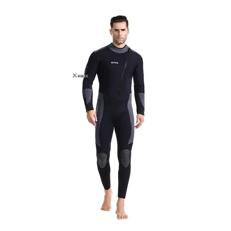 S-3XL Plus Size 5MM Neoprene Men's Long Professional Wetsuit  Neoprene Material Warm Fleece Lining Outdoor Swimming Kayaking Surfing Drifting Diving Scuba Snorkeling Underwater Fishing Wetsuit