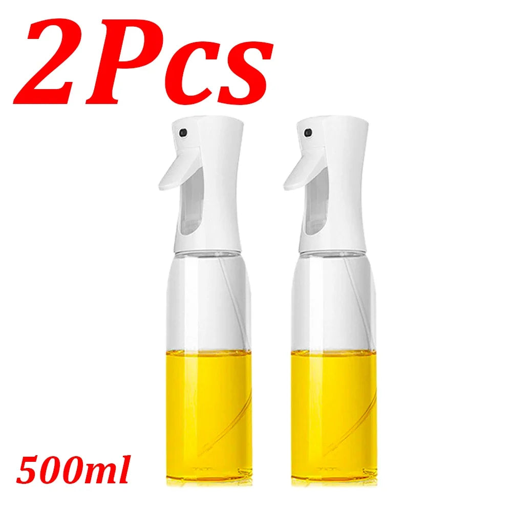 NEW Arrivals 4PCS Set Spray Oil Sprayer Dispenser Edible Olive Oil Spray 300/500ML Oil Sprayer Cooking Baking Vinegar Soy Sauce Spray Container Kitchen Accessories