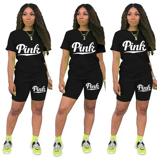 NEW Arrivals 2PCS Set S-3XL 8 Colors Woman Clothing Casual Women Tracksuit Short Sleeve Daily Summer Shorts T-Shirts O-Neck Matching Sets Women's Sports Apparel Suppliies