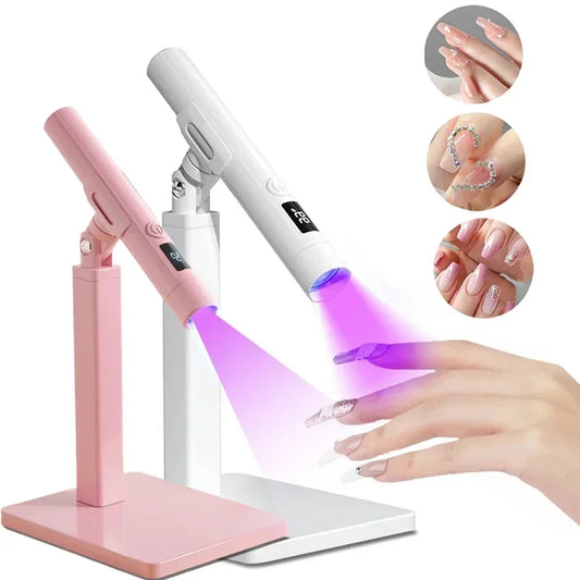 Mini UV Nail Lamp Dryer Machine Portable USB Rechargeable LED Lights Nail Quick Drying Light Handheld SPA Manicure Lamp For Gel Varnish Women Beauty Salon Accessories Cosmetic Supplies