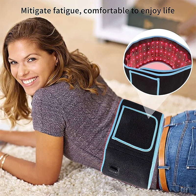 Red ＆Infrared LED Light Therapy Belt 850nm 660nm Back Pain Relief Wrap Burn Fat Wrap Slimming Machine Waist Heat Pad Full Body Massager