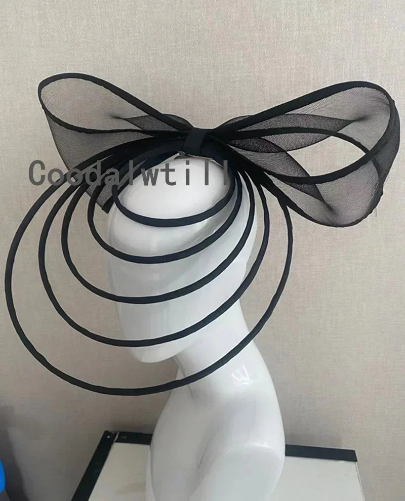 Big Fascinators Hat For Women Weddings Amazing Headwear With Bow For Party Kenducky Royal Asscot Pillbox Cap Hair Clip Bride