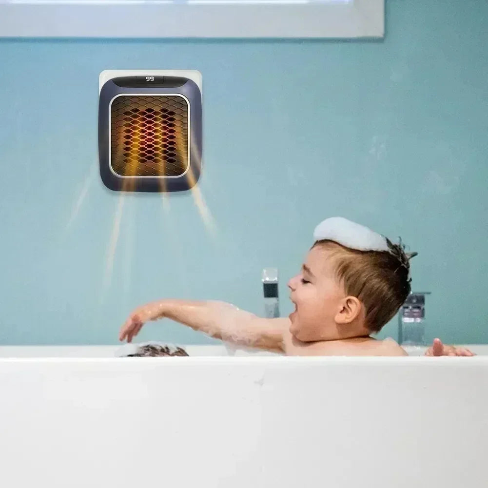 800W Mini Heater, PTC Ceramic Fast Heating Bathroom Heater with Remote Control, Wall Mounted Electric Heater for Indoor Use