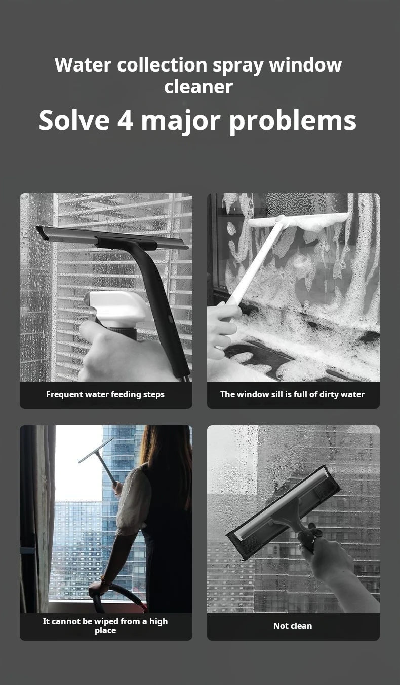 NEW Window Cleaner Mop Household Multifunctional With Silicone Scraper Glass Spray Washer for Glass Outdoor Window Cleaning Tool