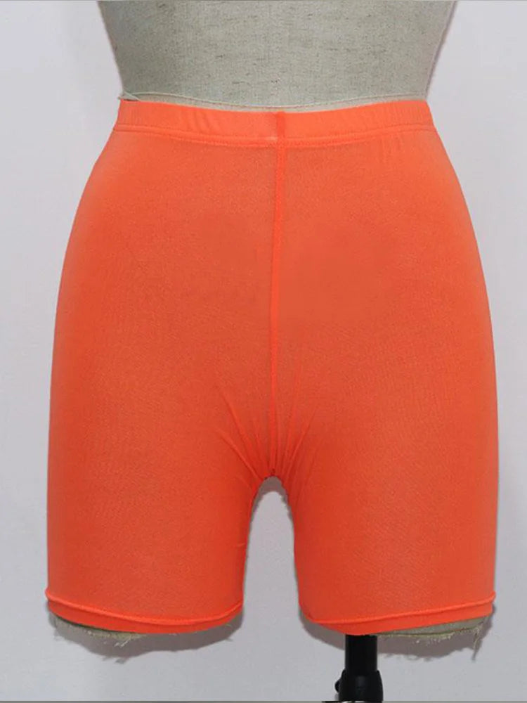 NEW!!!! Sexy  Summer Fashion Yellow Mesh Transparent Sexy Women Casual Shorts Ladies High Waist Shorts Summer Shorts Sexy Shorts