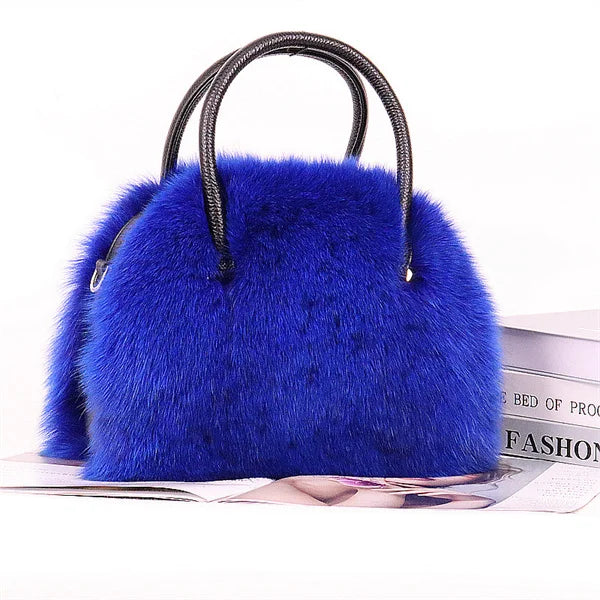 New Women's Clothing Designer Brand Luxury Real Fox Hair Large Capacity High-End Evening Party Business Dinner Handbag Charm Women's Fur Bag Purse Girls Ladies Luxury Fashion Apparel Accessories Clothing Supplies