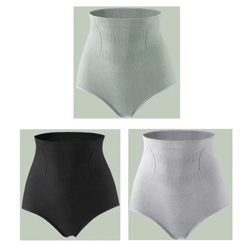 NEW Arrivals 3 PCS Set M-3XL Plus Size Women No Trace High Waist Shaping Panties Breathable Body Shaper Slimming Underwear Butt Lifter Tummy Control Panties Shapewear