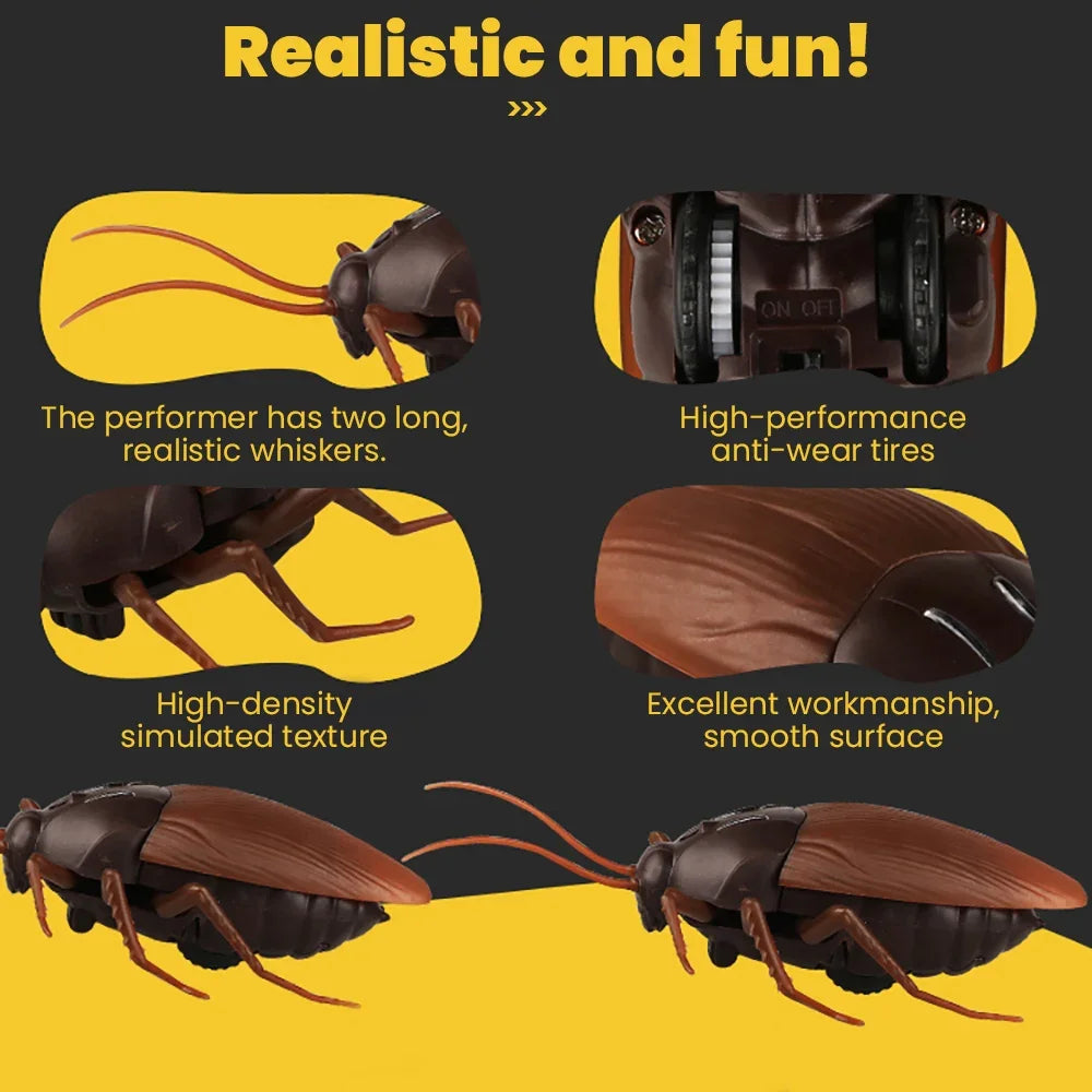 Infrared Remote Control Cockroach Mini Sensing Cockroach Simulation Animal Creepy Cockroach Prank Toy Kitten Toy for Pet Dog Toy