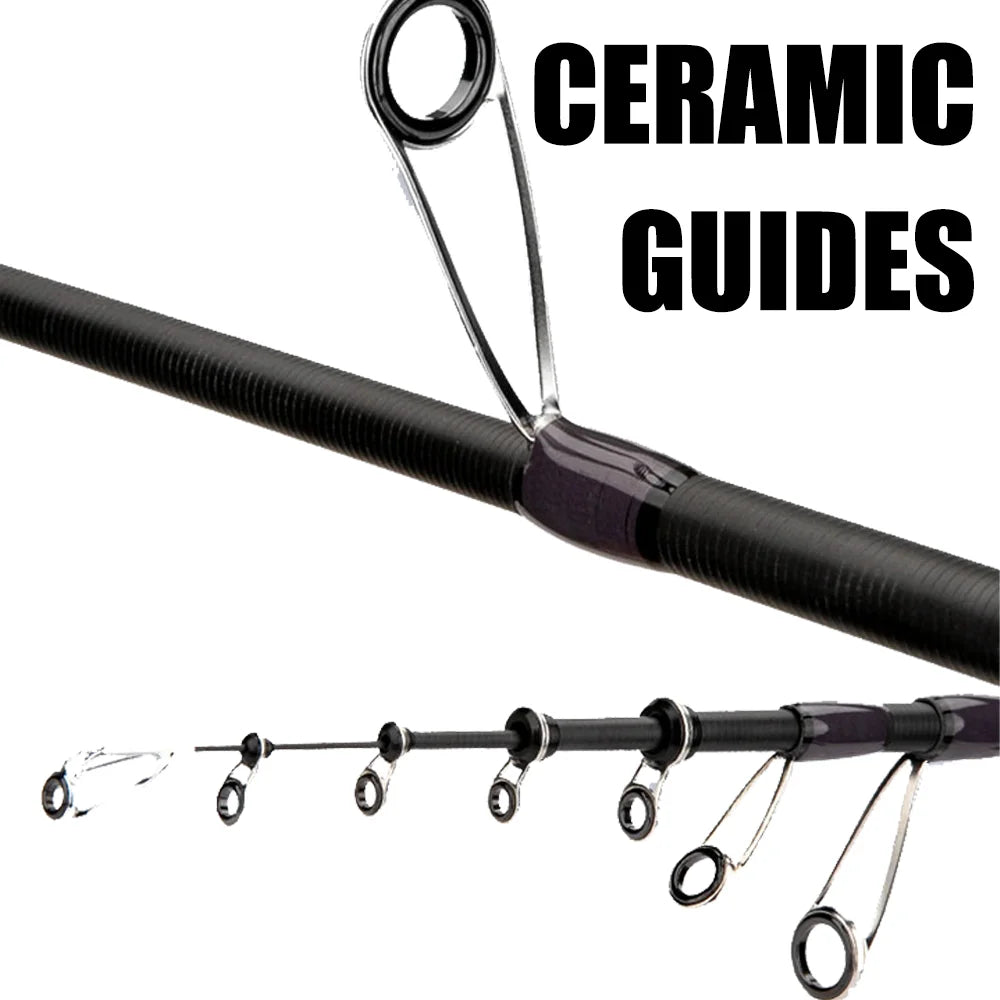 2.10M Travel Portable Telescopic Carbon Fiber Lure Rod 1.8m/2.1m Spinning Optional Ultra Light Carbon Long Cast River Lakes Sea Boat Fishing Accessories