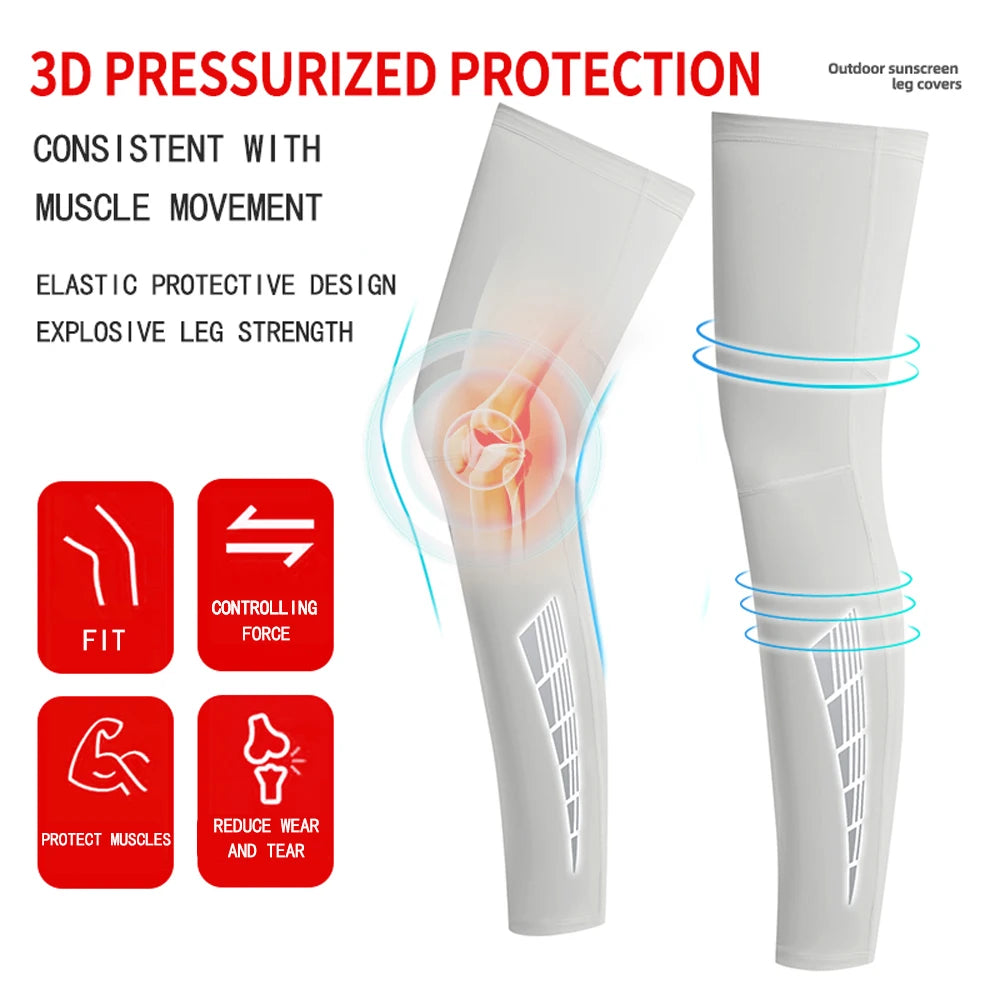 NEW Arrivals 1 Pair Set 3 Colors Sun Protection Leg covers, non-slip, cycling, Ice Silk, Breathable, Quick-Drying Leg Covers, Basketball Sports Knee Pads