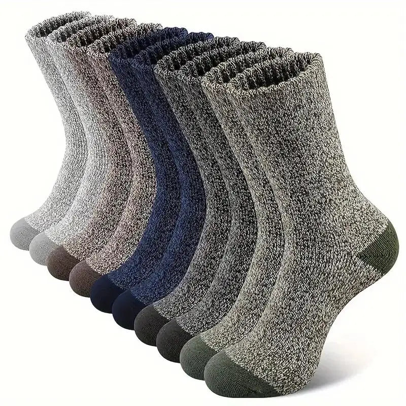 5 Pairs (39-45) Size Winter Snow Sports Skiing Climbing Cycling Thermal Wool Socks For Women Men, Super Thick Mountain Hiking Socks For Cold Weather Sports Apparel Clothing Accessories
