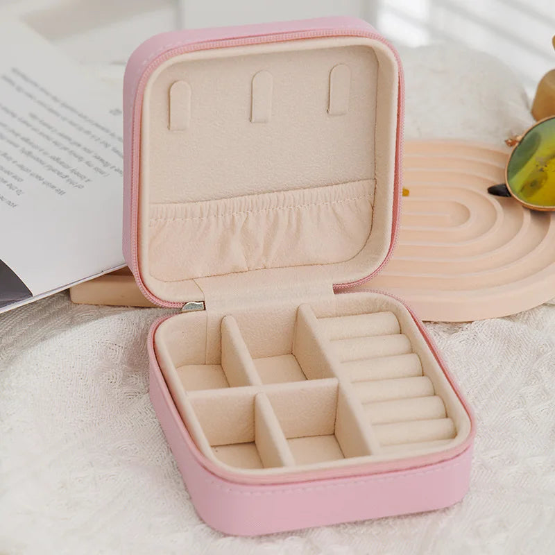NEW Arrivals 10 Colors Double-Layer Leather Luxury Jewelry Box Gold Ring Box Jewelry Boxes and Packaging Necklace Earring Jewelry Storage Organizer and Makeup Case