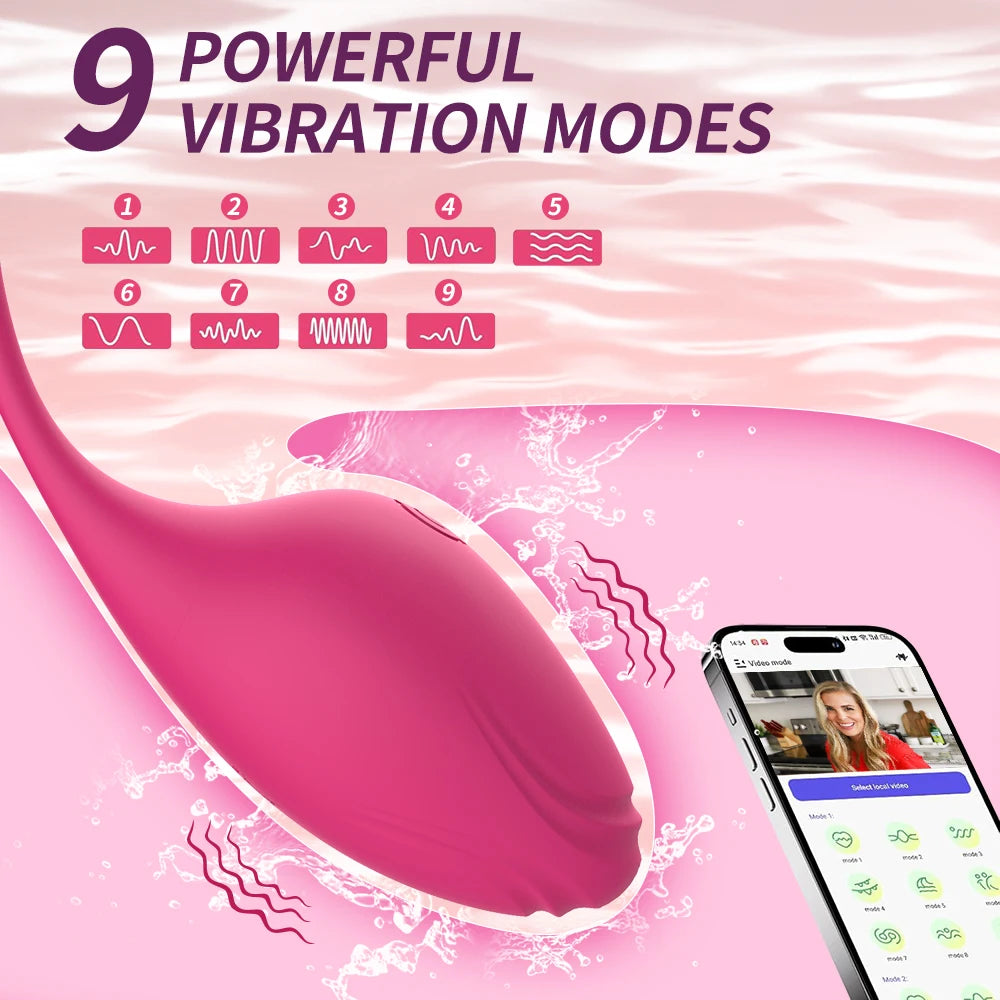 9 Modes Bluetooth G-Spot Dildo Vibrator Egg Outdoor Travel Endless Pleasure Supplies Adult Sex Toys For Women APP Control Clit Stimulator Vagina Anal Massager Female Masturbator Products