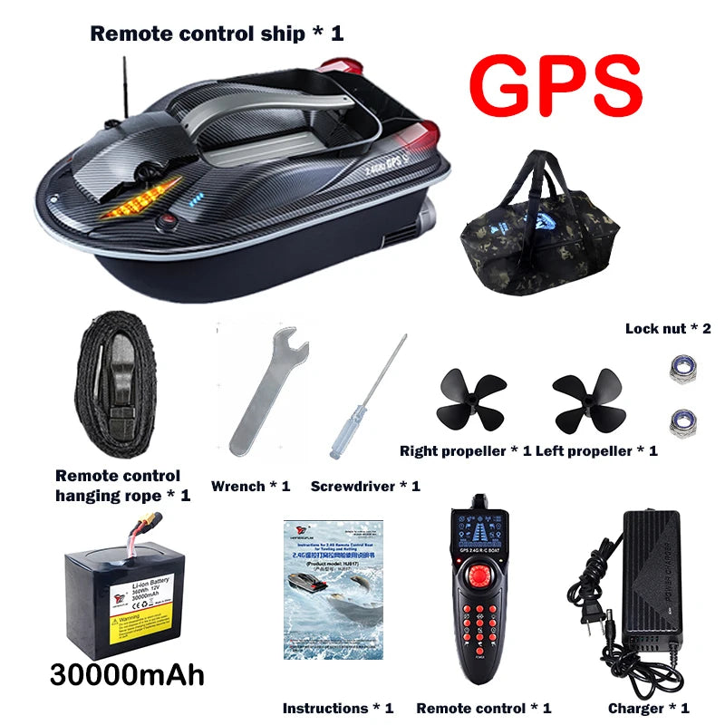 817 GPS BAIT BOAT Voice Announcements 500m 20000mAh Sonar Load 3KG Automatic Cruise Return Dual Motor Fish Finder Independent Control of Silo Ocean Lake River Professional Fishing Supplies