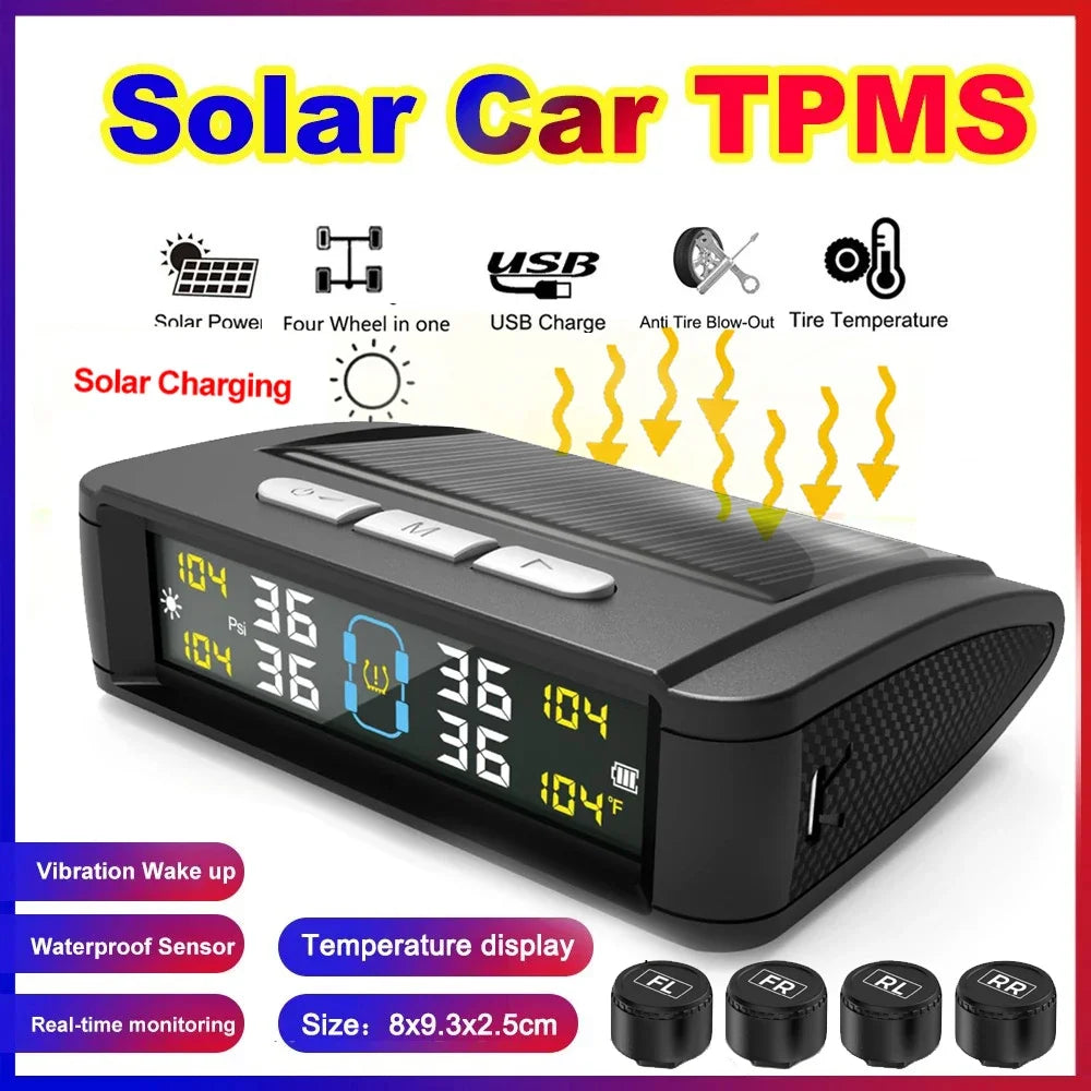 NEW Car Detector 4 Sensors TPMS Tire Pressure Monitoring System Auto Security Detector Pressure Waterproof Tire Pressure Temperature Car  Security Supplies