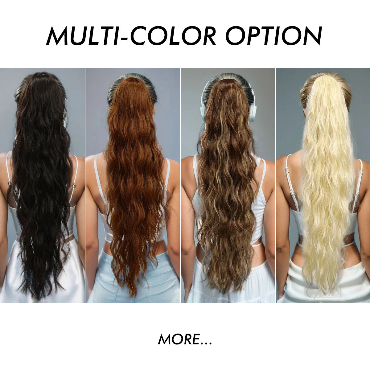 Ponytail Extension, 26 Inch Drawstring Ponytail Hair Extensions for Women Long Curly Wavy Ponytail Multi-color option for daily