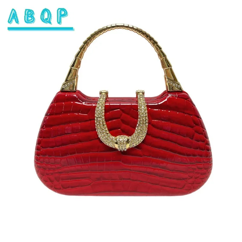New Banquet Handbag Diamond-Encrusted Fashion Evening Wedding Party Business Dinner Women's PU Leather Handbag High-Quality Fashion Women's Shoulder Oblique Bag Ladies Apparel Accessories