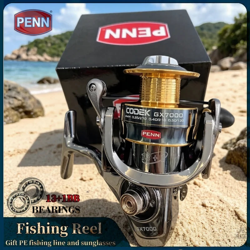 Professional  Fishing Spinning Reel 13+1BB Bearings Zero Backlash 7000 Series Aluminum Alloy Precision Carved Spool Full Metal Folding Handle