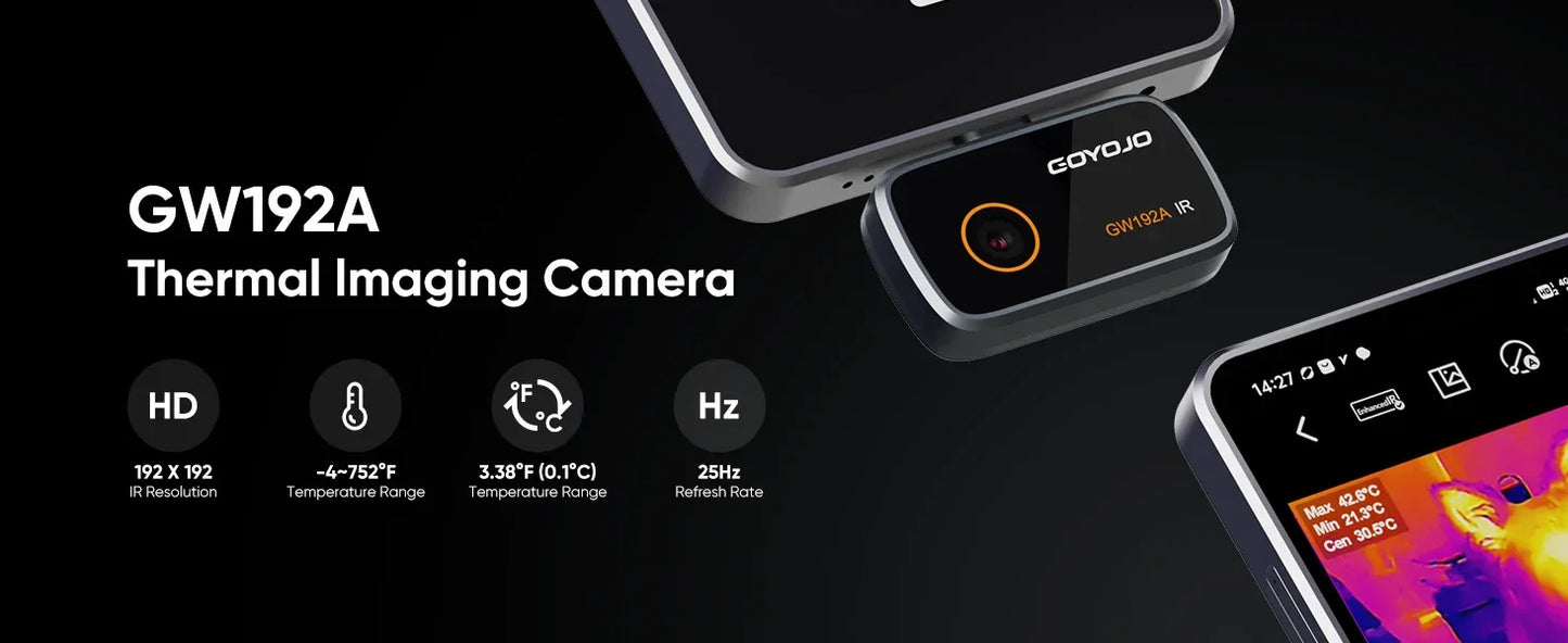 GW192A New Thermal Imaging Camera for iPhone & Android Phone Infrared Thermal Imager Inspection Repair Thermographic Camera Electronic Supplies