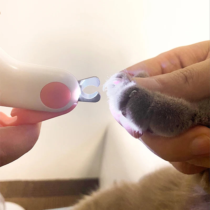 Led Light Cat and Dog Nail Clippers Professional Pet Nail Trimmer with Safety Lock Small Dog and Cat Animal Care Grooming Tool Set