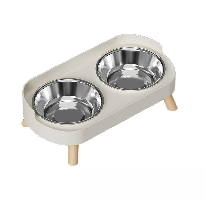 NEW Arrivals 4 Colors Cat Bowl Stainless Steel Double Bowl Anti Knock Pet Bowl Water and Food Integrated Cat and Dog Bowl Protects Cervical Spine