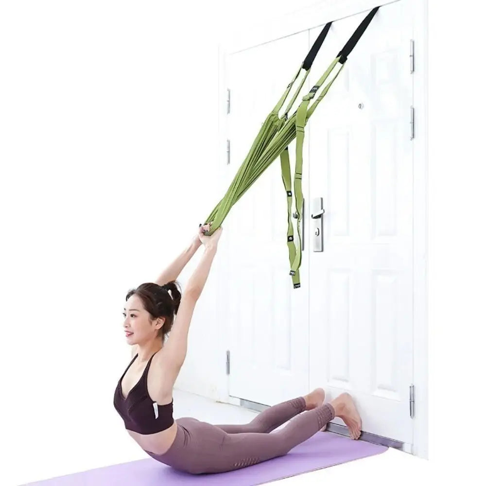 NEW 3 Colors Adjustable Women Aerial Yoga Strap Elastic Stretch Door Hanging Aerial Yoga Hammock Swing Flexibility Training Home Gym Accessories