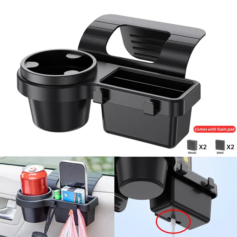 NEW Arrivals Car Organizer Box with Cup Holder Drink Holder Multifunctional Side Door Window Phone Slot Hanging Storage Rack for Vehicle Cars Accessories