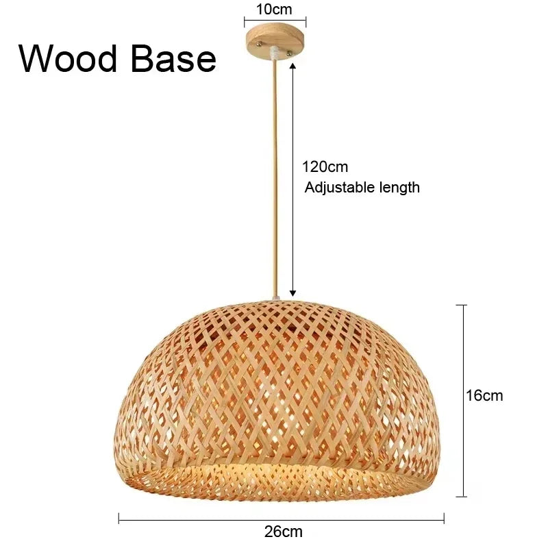 2025 Newest Bamboo Pendant Lamps Ceiling Lights Rattan Wicker Lustre Hand Knit Braiding Suspended Home Dining Braided Decor