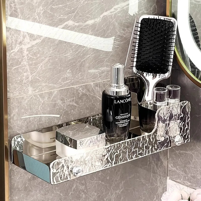 Bathroom Shelf Faucet Shelf Flushless Acrylic Sink Cosmetic Organizer Wall Mounted Toilet Shampoo Toothbrush Organizer